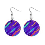 Multicolored Abstract Background Mini Button Earrings