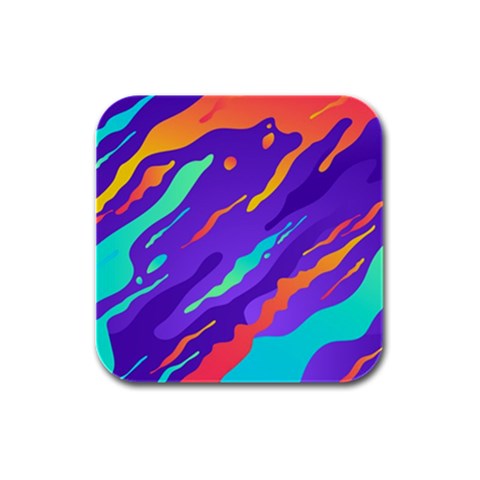 Multicolored Abstract Background Rubber Square Coaster (4 pack) from ArtsNow.com Front