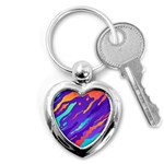Multicolored Abstract Background Key Chain (Heart)