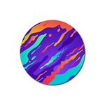 Multicolored Abstract Background Rubber Coaster (Round)