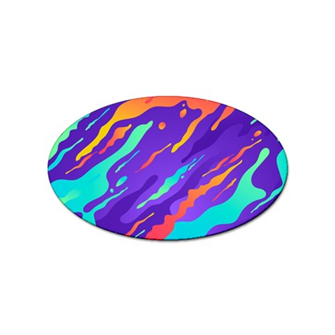 Multicolored Abstract Background Sticker (Oval) from ArtsNow.com Front