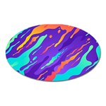 Multicolored Abstract Background Oval Magnet