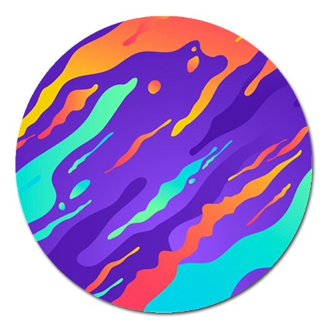 Multicolored Abstract Background Magnet 5  (Round) from ArtsNow.com Front