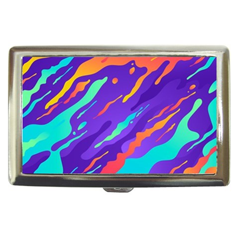 Multicolored Abstract Background Cigarette Money Case from ArtsNow.com Front