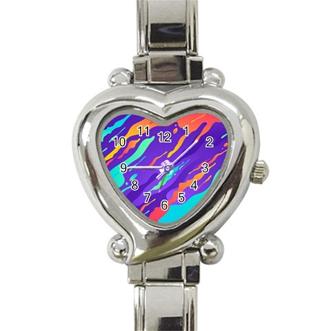 Multicolored Abstract Background Heart Italian Charm Watch from ArtsNow.com Front