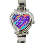 Multicolored Abstract Background Heart Italian Charm Watch