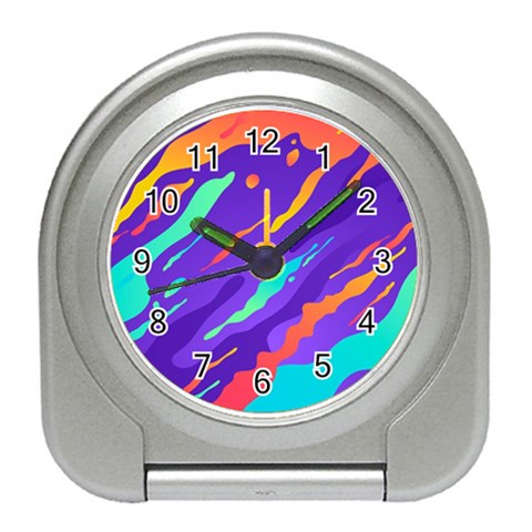 Multicolored Abstract Background Travel Alarm Clock from ArtsNow.com Front