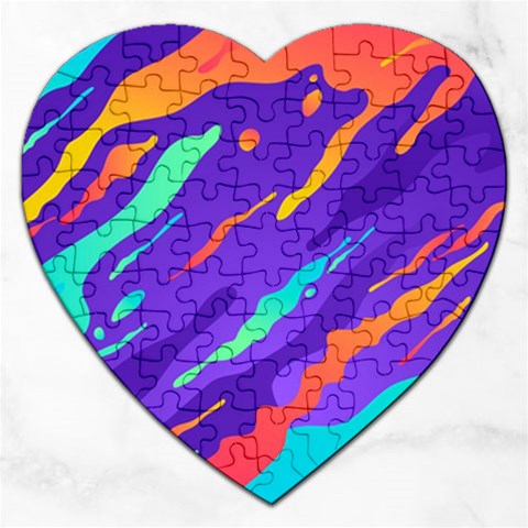 Multicolored Abstract Background Jigsaw Puzzle (Heart) from ArtsNow.com Front
