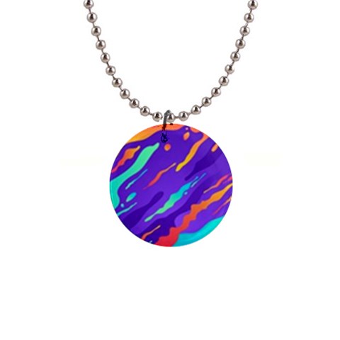 Multicolored Abstract Background 1  Button Necklace from ArtsNow.com Front