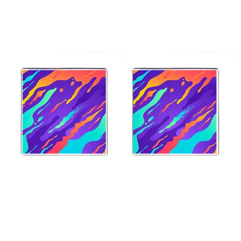 Multicolored Abstract Background Cufflinks (Square) from ArtsNow.com Front(Pair)