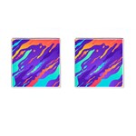 Multicolored Abstract Background Cufflinks (Square)