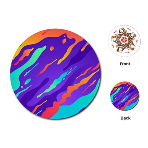 Multicolored Abstract Background Playing Cards Single Design (Round) from ArtsNow.com Front