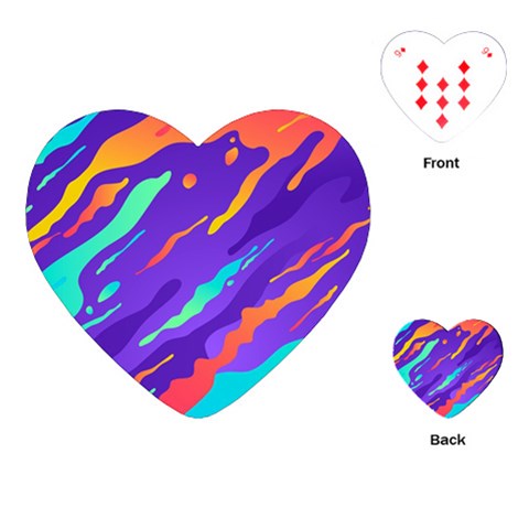 Multicolored Abstract Background Playing Cards Single Design (Heart) from ArtsNow.com Front