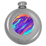 Multicolored Abstract Background Round Hip Flask (5 oz)