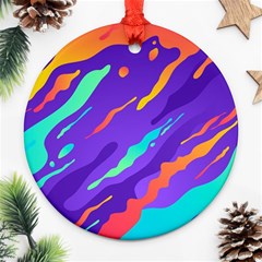 Multicolored Abstract Background Round Ornament (Two Sides) from ArtsNow.com Front