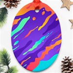 Multicolored Abstract Background Oval Ornament (Two Sides)