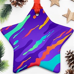Multicolored Abstract Background Star Ornament (Two Sides) from ArtsNow.com Back