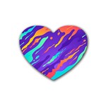 Multicolored Abstract Background Rubber Coaster (Heart)