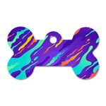 Multicolored Abstract Background Dog Tag Bone (Two Sides)