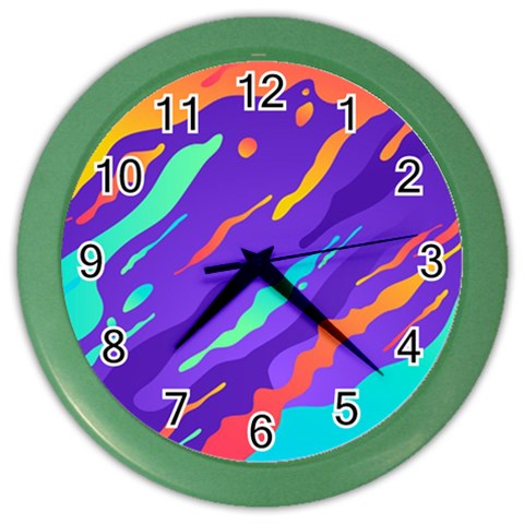 Multicolored Abstract Background Color Wall Clock from ArtsNow.com Front