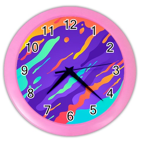 Multicolored Abstract Background Color Wall Clock from ArtsNow.com Front