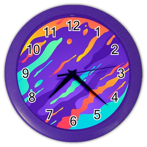 Multicolored Abstract Background Color Wall Clock from ArtsNow.com Front
