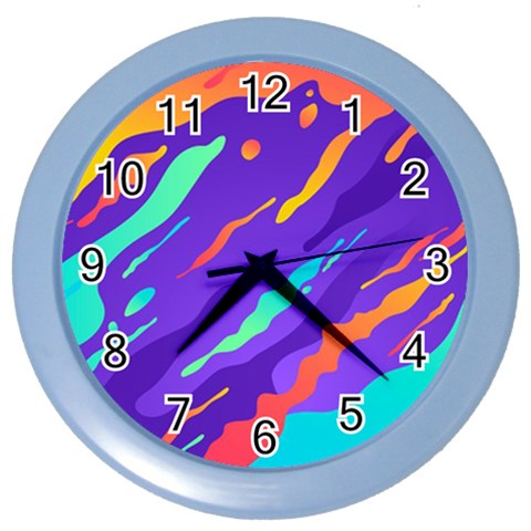 Multicolored Abstract Background Color Wall Clock from ArtsNow.com Front