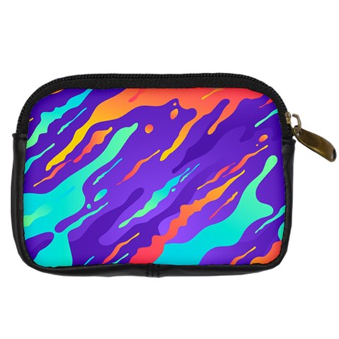 Multicolored Abstract Background Digital Camera Leather Case from ArtsNow.com Back