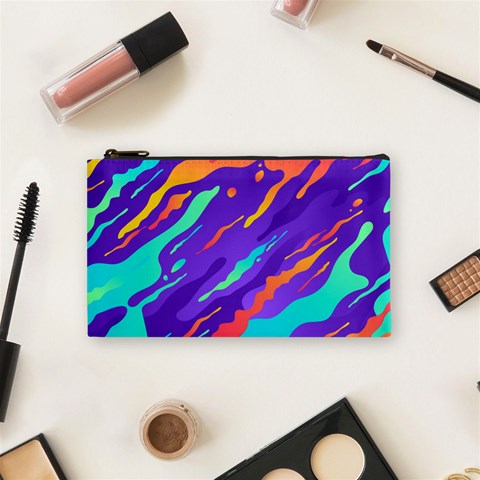 Multicolored Abstract Background Cosmetic Bag (Small) from ArtsNow.com Front