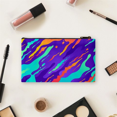 Multicolored Abstract Background Cosmetic Bag (Small) from ArtsNow.com Back