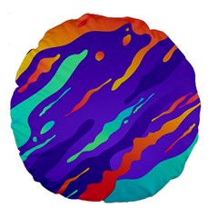 Multicolored Abstract Background Large 18  Premium Round Cushions from ArtsNow.com Back