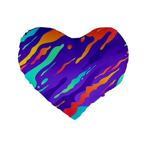 Multicolored Abstract Background Standard 16  Premium Heart Shape Cushions from ArtsNow.com Front