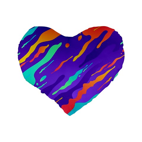 Multicolored Abstract Background Standard 16  Premium Heart Shape Cushions from ArtsNow.com Back