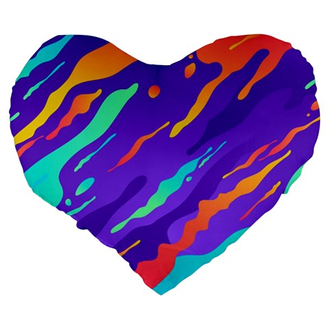 Multicolored Abstract Background Large 19  Premium Heart Shape Cushions from ArtsNow.com Back