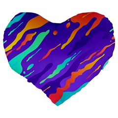 Multicolored Abstract Background Large 19  Premium Heart Shape Cushions from ArtsNow.com Back