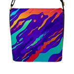 Multicolored Abstract Background Flap Closure Messenger Bag (L)