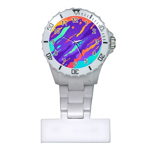 Multicolored Abstract Background Plastic Nurses Watch from ArtsNow.com Front