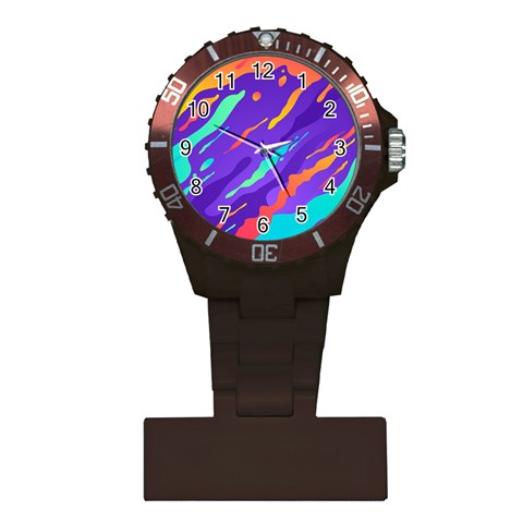 Multicolored Abstract Background Plastic Nurses Watch from ArtsNow.com Front