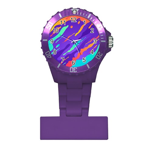 Multicolored Abstract Background Plastic Nurses Watch from ArtsNow.com Front