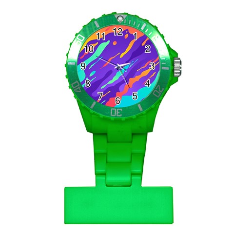 Multicolored Abstract Background Plastic Nurses Watch from ArtsNow.com Front