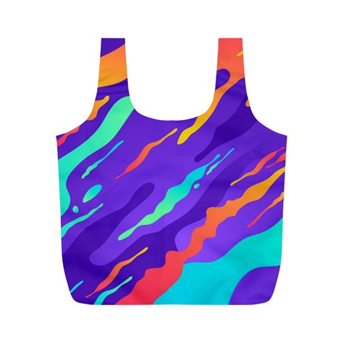 Multicolored Abstract Background Full Print Recycle Bag (M) from ArtsNow.com Front
