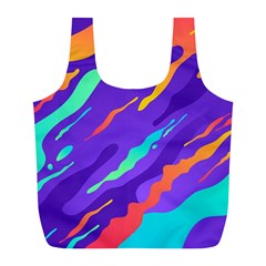 Multicolored Abstract Background Full Print Recycle Bag (L) from ArtsNow.com Back