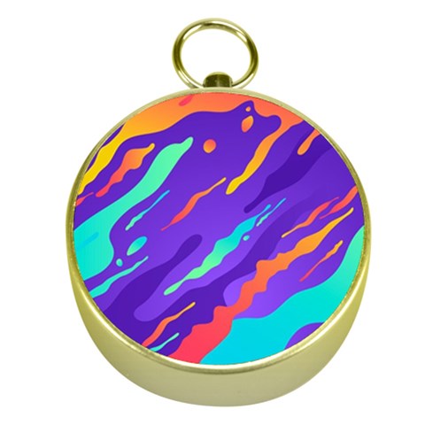 Multicolored Abstract Background Gold Compasses from ArtsNow.com Front