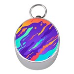 Multicolored Abstract Background Mini Silver Compasses