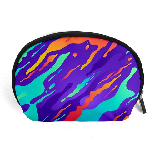 Multicolored Abstract Background Accessory Pouch (Large) from ArtsNow.com Front