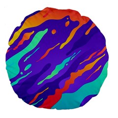 Multicolored Abstract Background Large 18  Premium Flano Round Cushions from ArtsNow.com Back