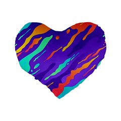 Multicolored Abstract Background Standard 16  Premium Flano Heart Shape Cushions from ArtsNow.com Back