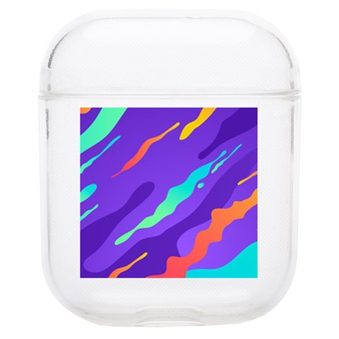 Multicolored Abstract Background Soft TPU AirPods 1/2 Case from ArtsNow.com Front