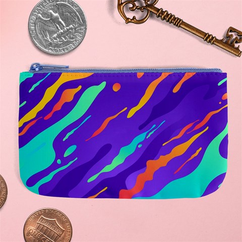 Multicolored Abstract Background Large Coin Purse from ArtsNow.com Front