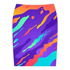 Multicolored Abstract Background Midi Wrap Pencil Skirt from ArtsNow.com Back